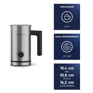 Espumador De Leche Electrolux 300ml 460w Emf10 Acero Inoxidable