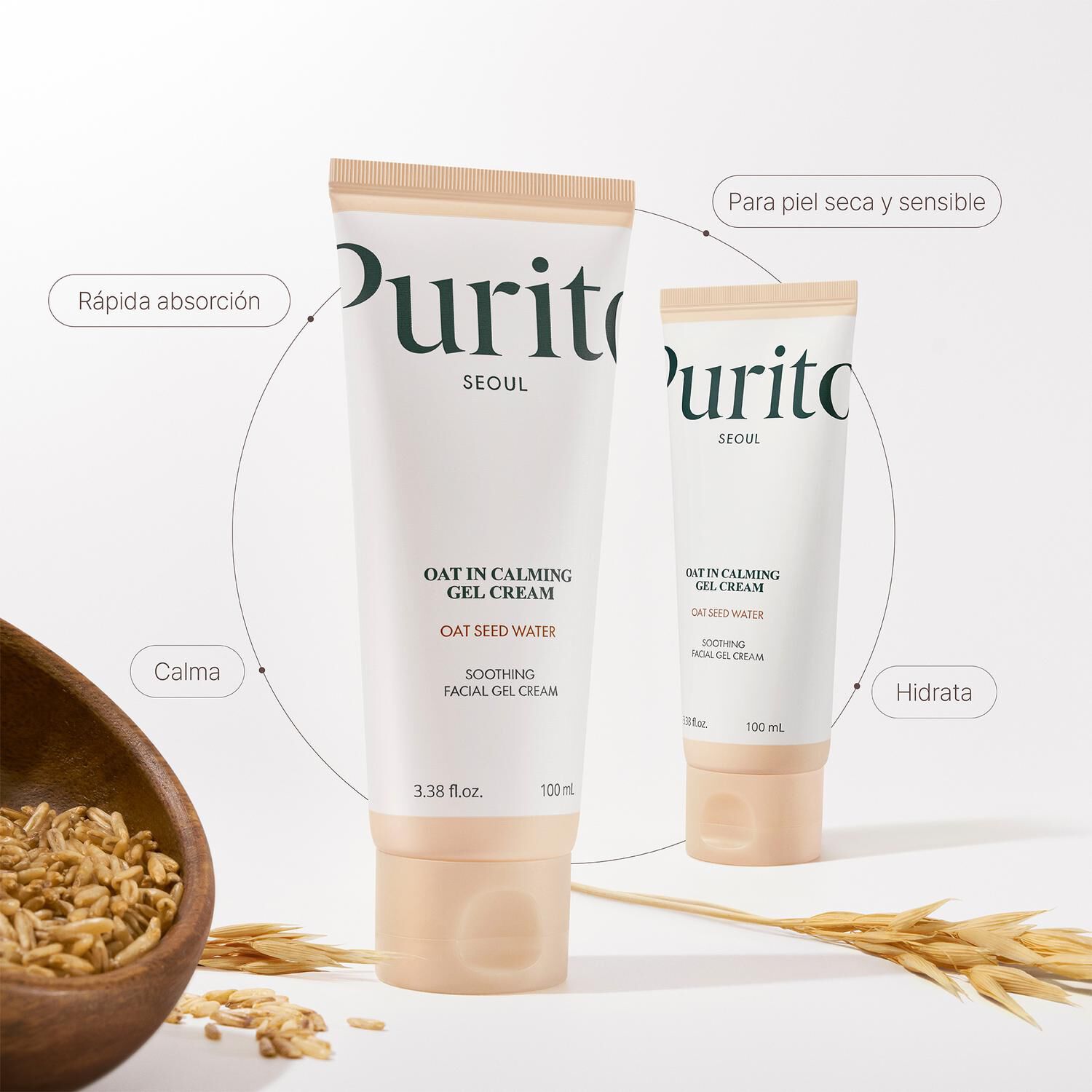 Crema Gel Facial Avena 100ml Purito Oat-in Calmante image number 2.0
