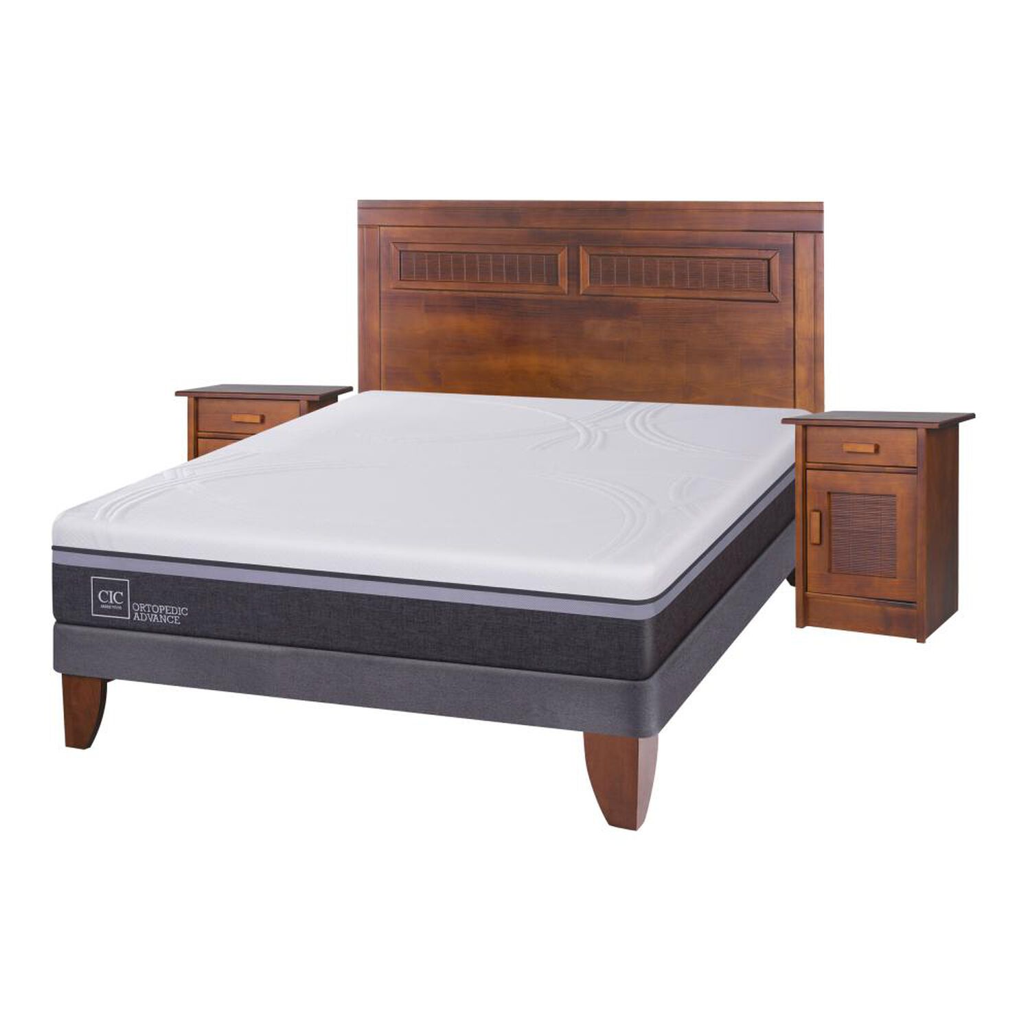 Cama Europea Cic Ortopedic Advance / 2 Plazas / Base Normal  + Set De Maderas image number 1.0