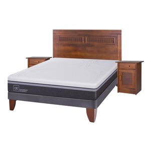 Cama Europea Cic Ortopedic Advance / 2 Plazas / Base Normal  + Set De Maderas