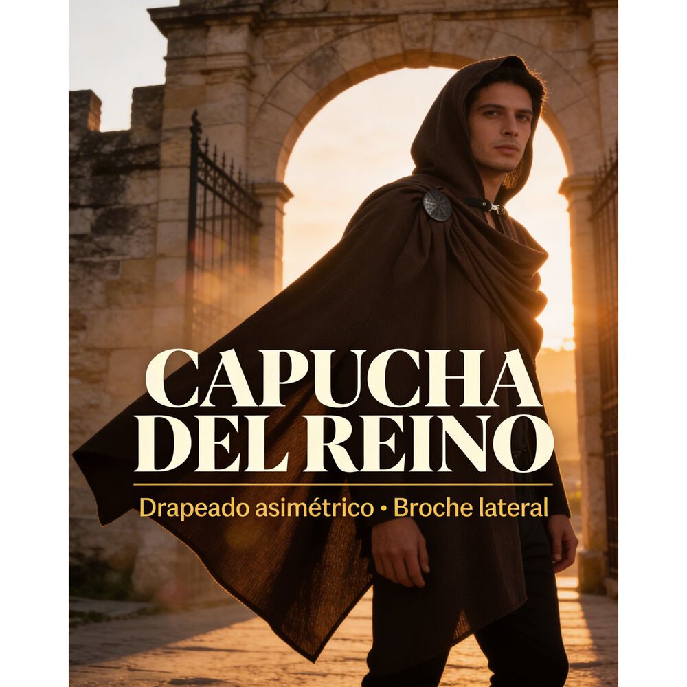 Disfraz Capa Con Capucha Medieval Con Broche Para Cosplay Halloween Y Teatro Unisex image number 36.0