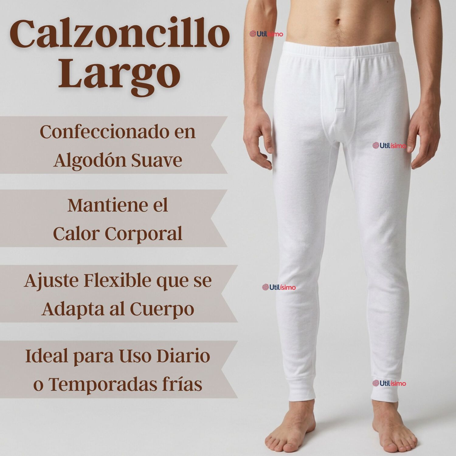Pack 3 Calzoncillos Largos Algod&oacute;n Calza Hombre Invierno Primera Capa image number 2.0