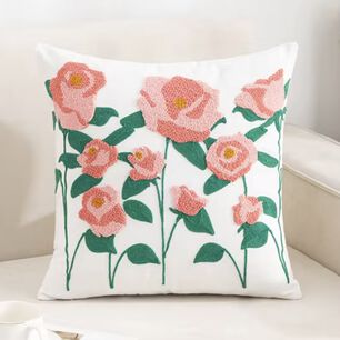Funda Cojin Bordada 45x45 Cm Rosas
