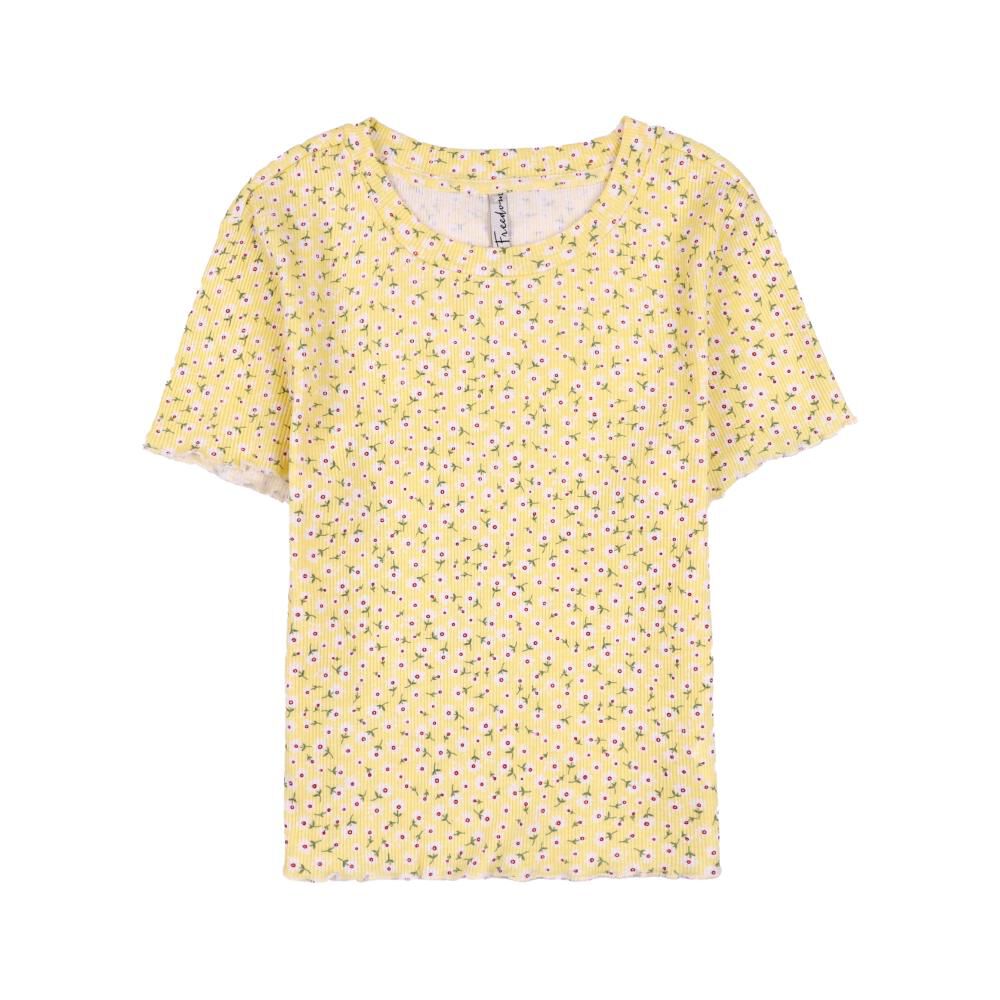 Polera Crop Estampada Manga Corta Cuello Redondo Mujer Freedom image number 0.0