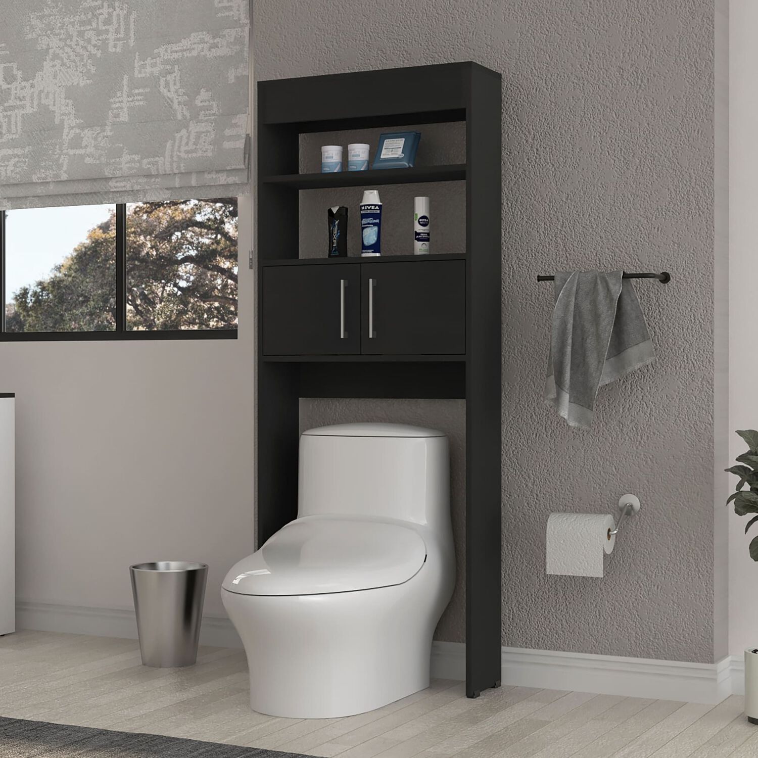 Optimizador De Ba&ntilde;o Con 2 Puertas Fm-008n - Negro image number 4.0