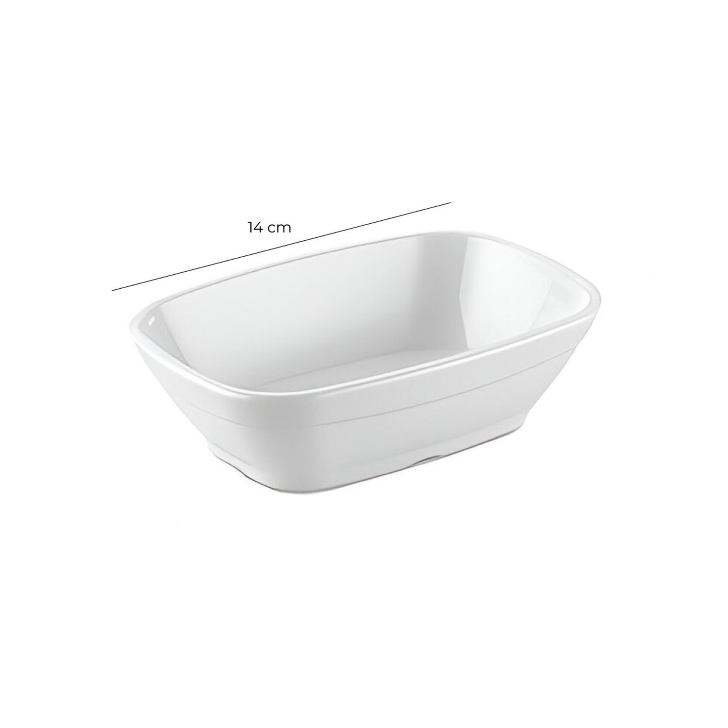 Set De 4 Pocillo Rectangular Policarbonato Blanco 14x3.5 Cm image number 3.0