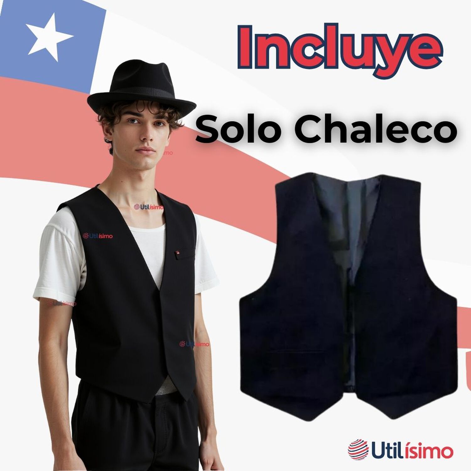 Chaleco Bolero Nortino Ni&ntilde;o Fiestas Patrias Negro image number 4.0