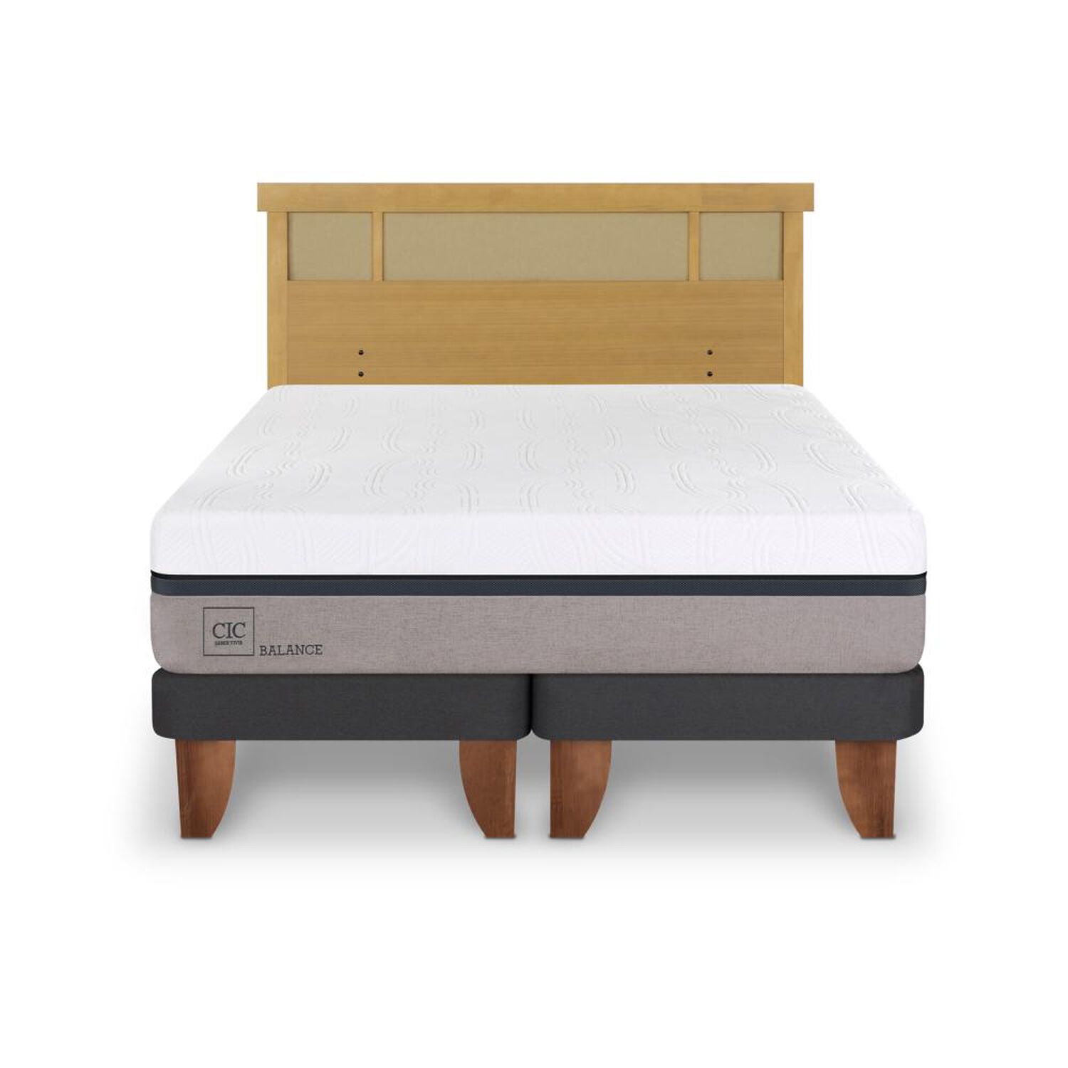 Cama Europea Cic Balance / 2 Plazas / Base Dividida + Respaldo image number 0.0