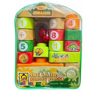 Juguete Bloque 22 Piezas Dinosaurios Para Ni&ntilde;os