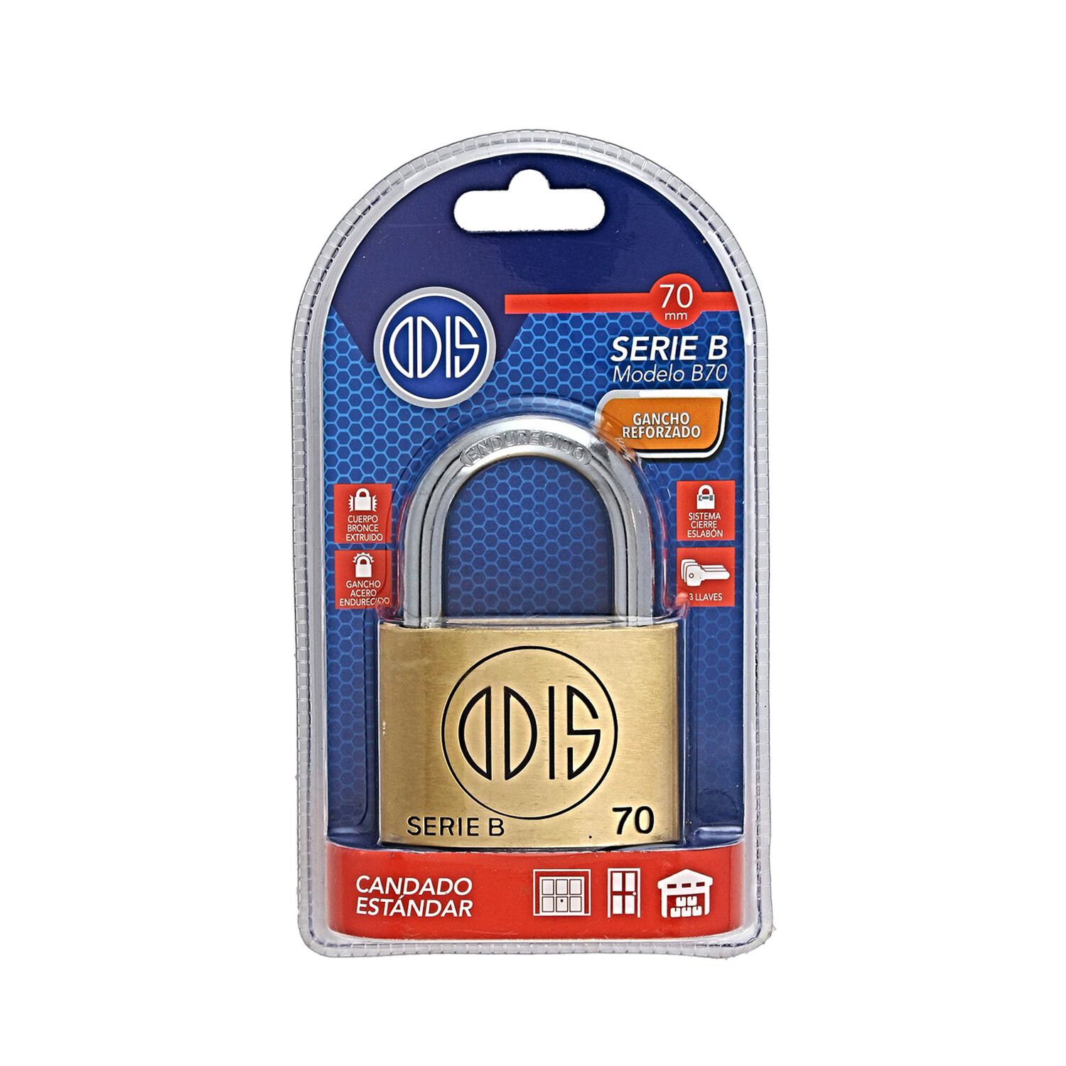 Candado Odis B70 70mm image number 4.0