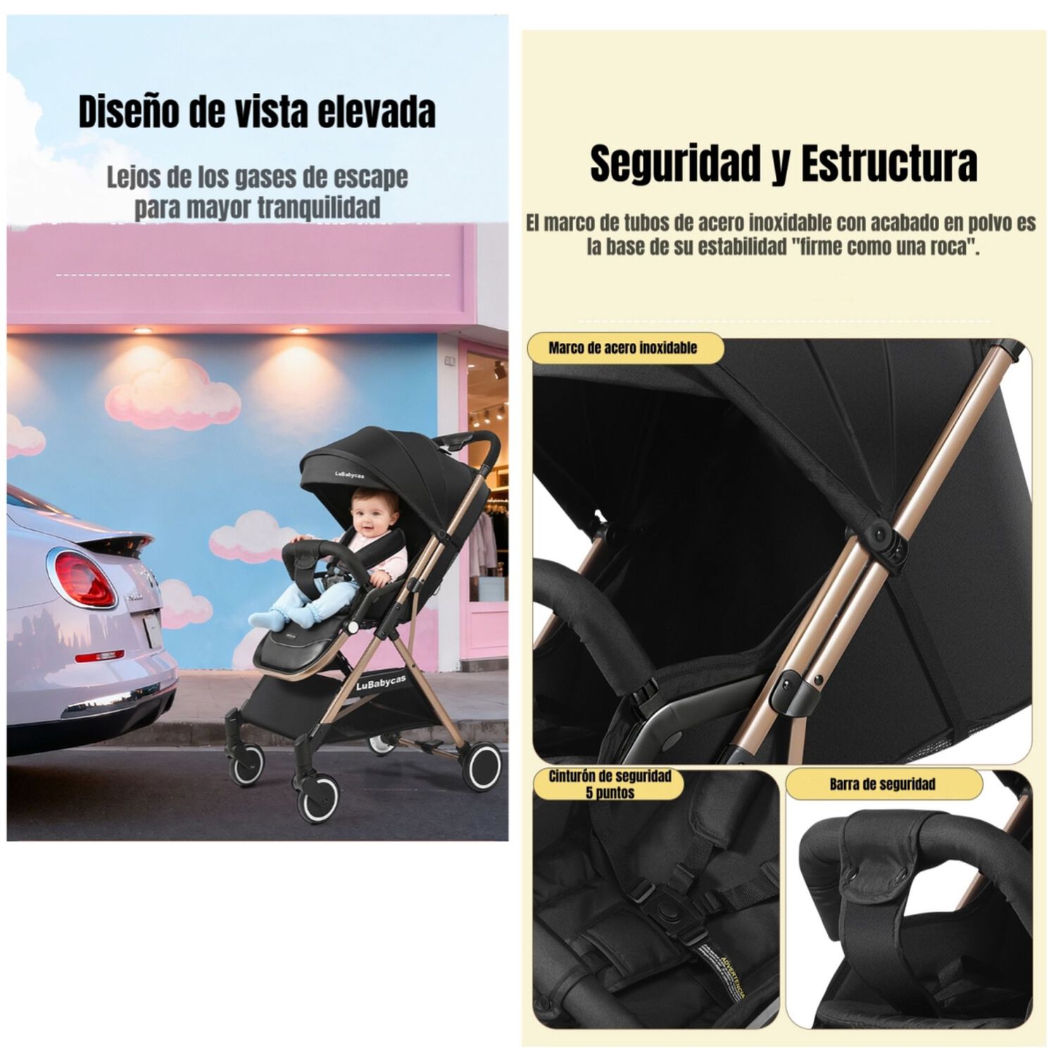 Coche De Paseo &Uacute;ltra Liviano 0-3 A&ntilde;os Gts Lubabycas image number 2.0