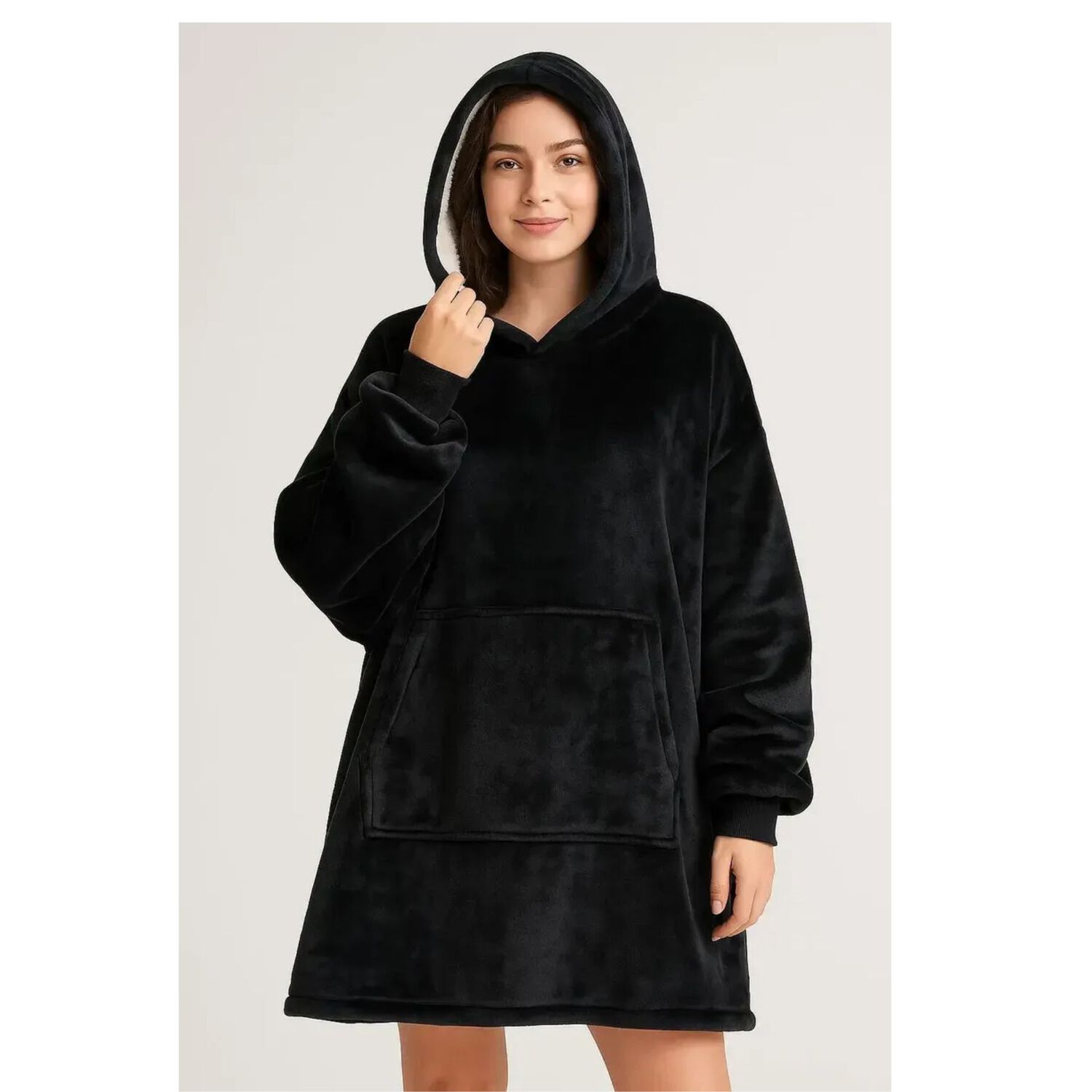 Poleron Sherpa Con Capucha Chiporro Invierno Unisex image number 4.0