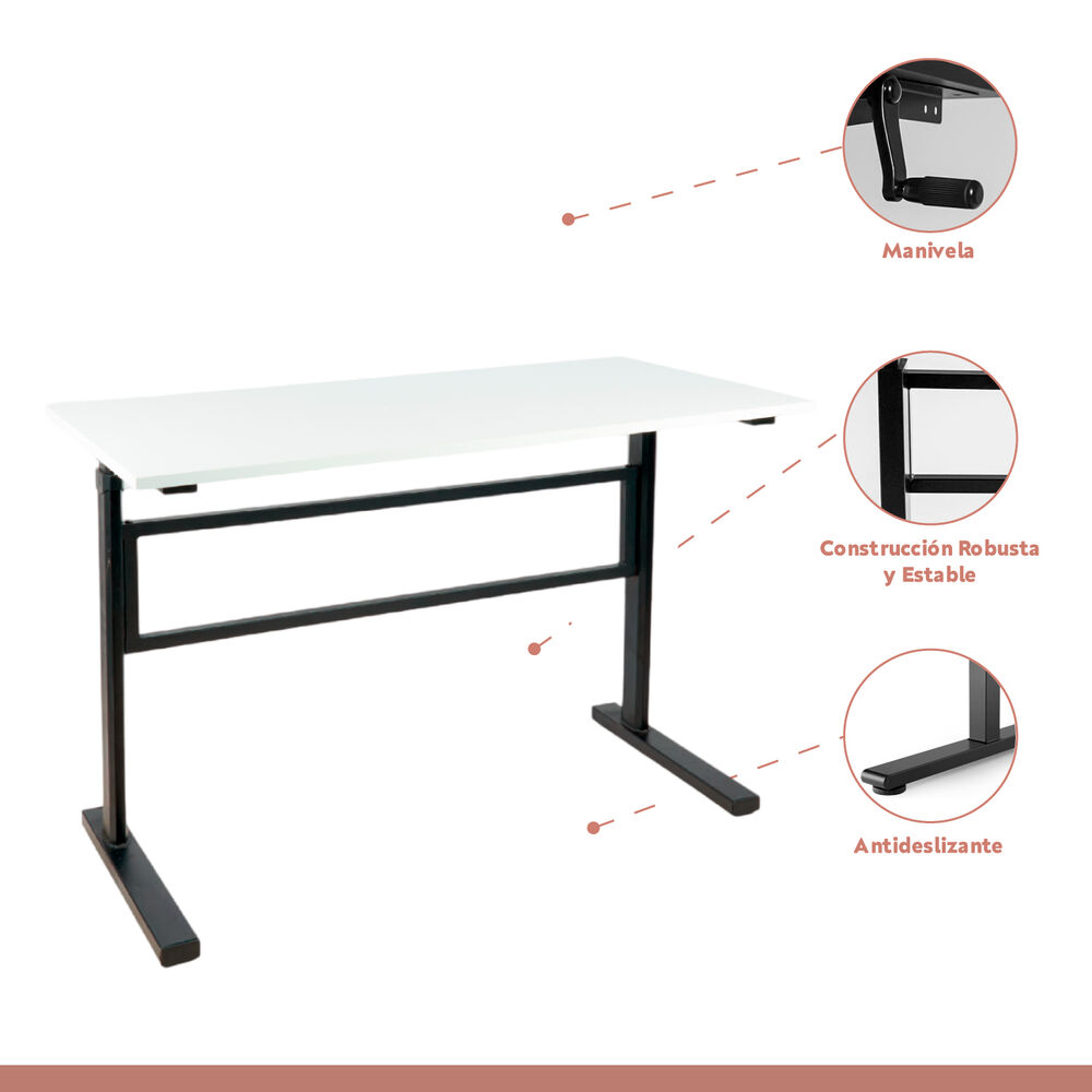 Escritorio De Trabajo Con Altura Regulable Standing Desk - Blanco image number 2.0