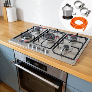 Cocina Encimera Gas Licuado 5 Platos + Kit De Instalaci&oacute;n