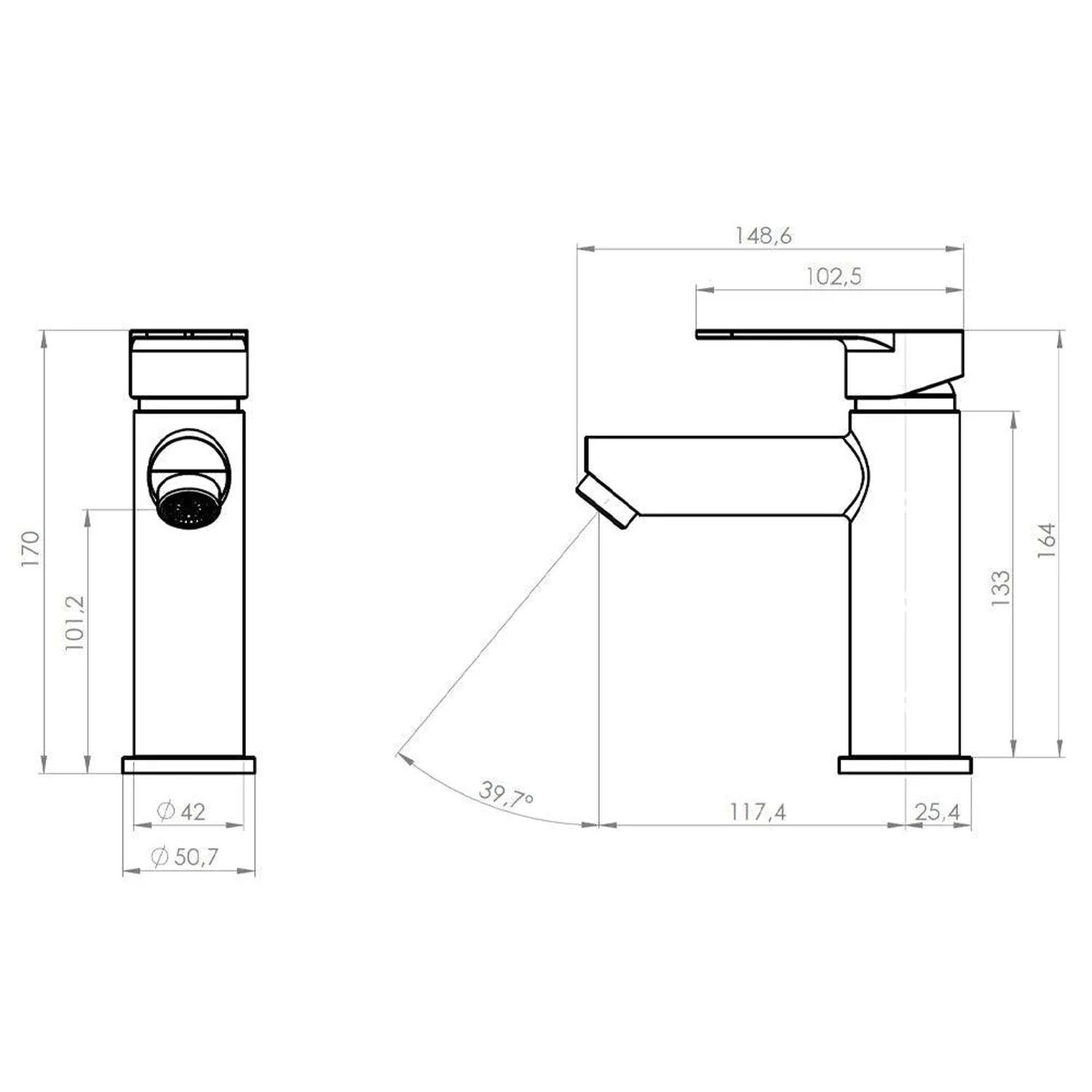 Monomando Llave Grifo Para Lavatorio Modelo Vermont Marca Pmb Color Acero Inox image number 7.0