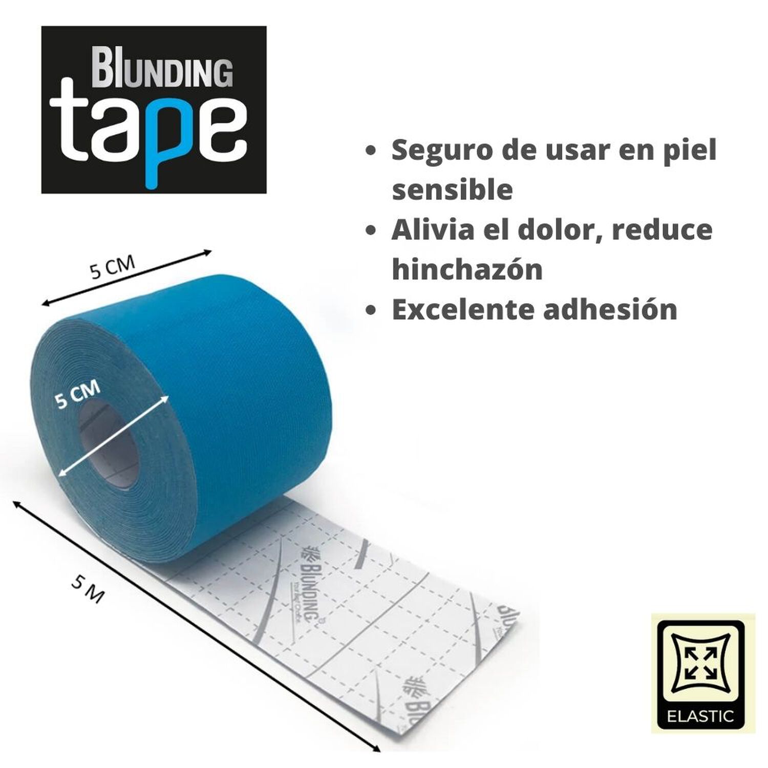 Tape Kinesiol&oacute;gico Blunding Tape Calipso (rollo 5cm X 5mts) image number 2.0