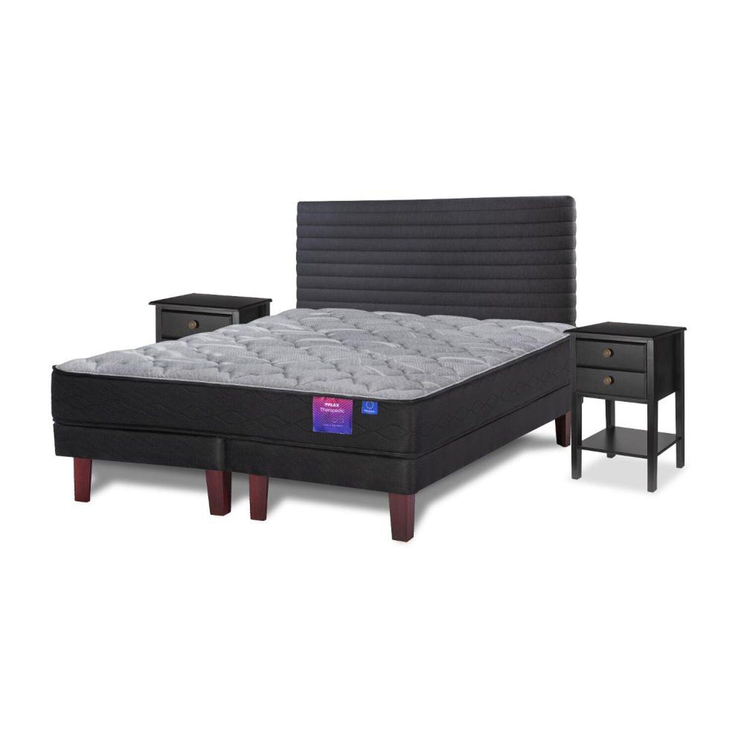 Cama Europea Flex Therapedic Plus / 2 Plazas / Base Dividida + Set De Maderas image number 0.0