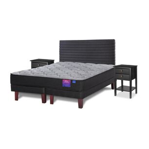 Cama Europea Flex Therapedic Plus / 2 Plazas / Base Dividida + Set De Maderas