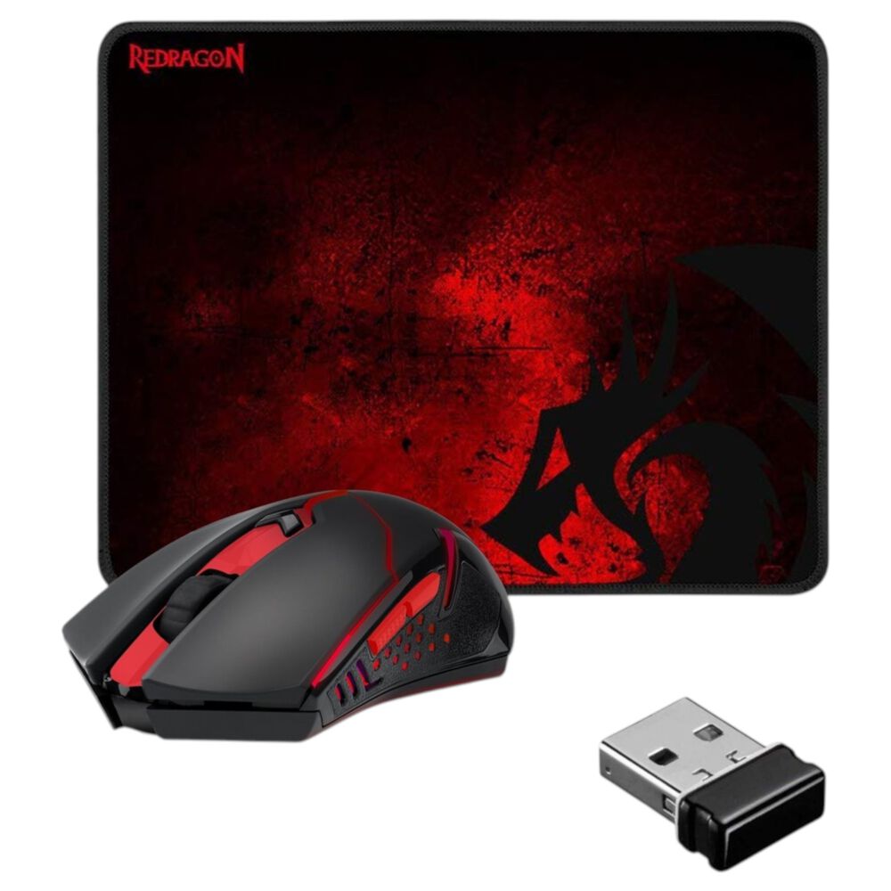 Pack Gamer Mouse Inalambrico 2.4 Ghz + Pad Redragon 33x26cm image number 4.0