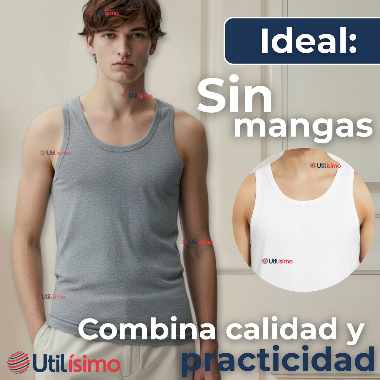 Camiseta Sin Manga B&aacute;sica Suave 100% Algod&oacute;n Colores Surtidos Ni&ntilde;o image number 3.0