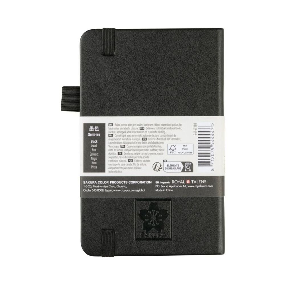 Libreta Hoja Crema Con Cuadrados 9x14cm(negro), Sakura image number 1.0