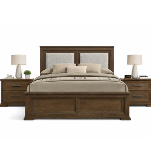 Cama Casaideal Austral Queen + Respaldo + 2 Veladores