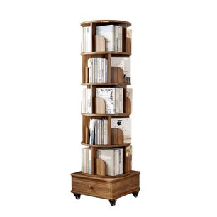 Biblioteca Giratoria 360 Librero Organizador Con Caj&oacute;n 173cm