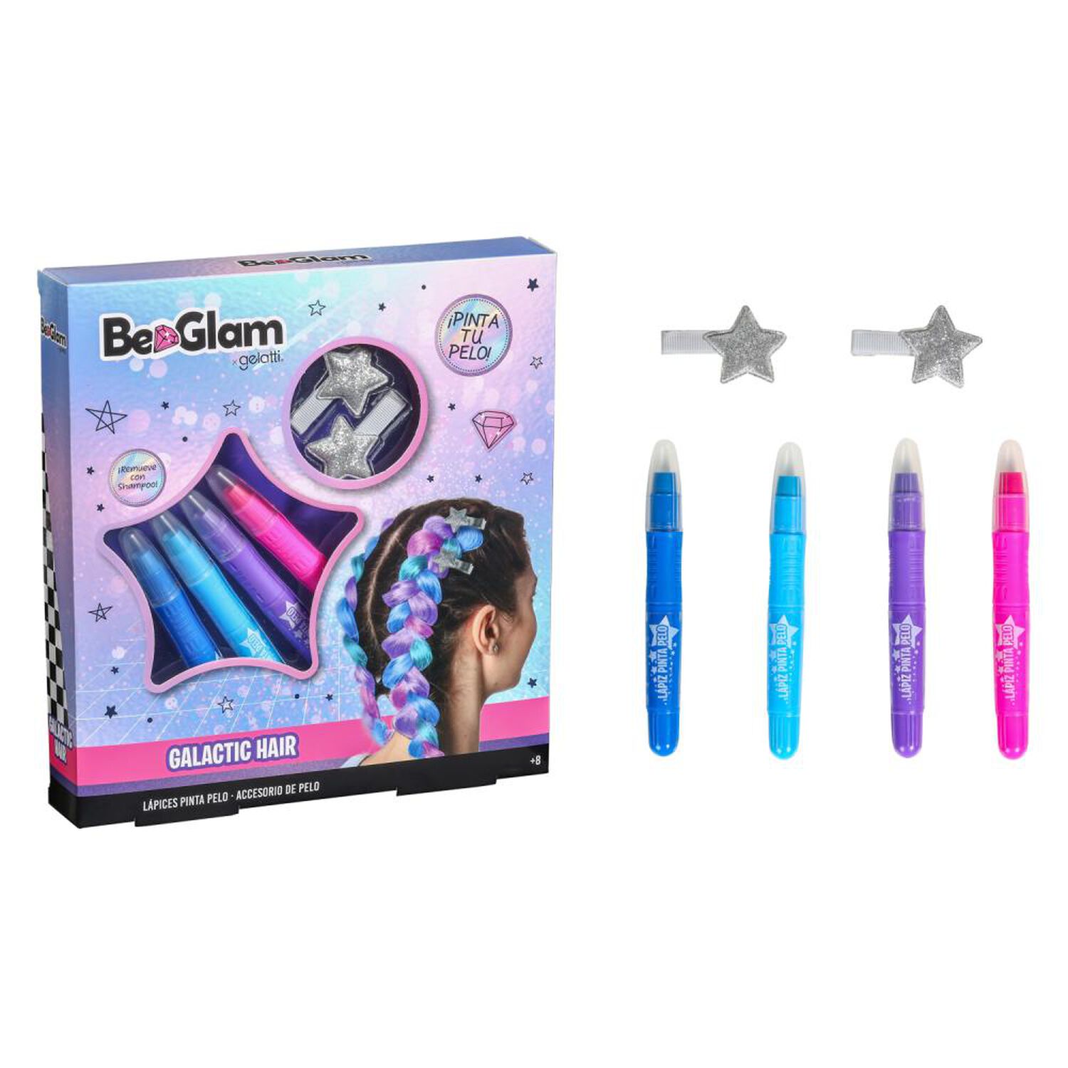 4 Lapiz Pinta Pelo + Accesorios Be Glam image number 0.0