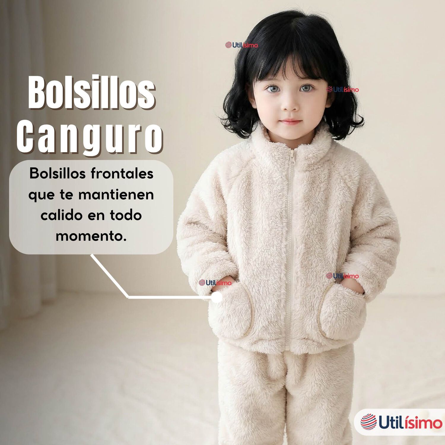 Conjunto 2 Piezas Buzo Poler&oacute;n Pantal&oacute;n Bebe Ni&ntilde;a Poli&eacute;ster Beige image number 8.0