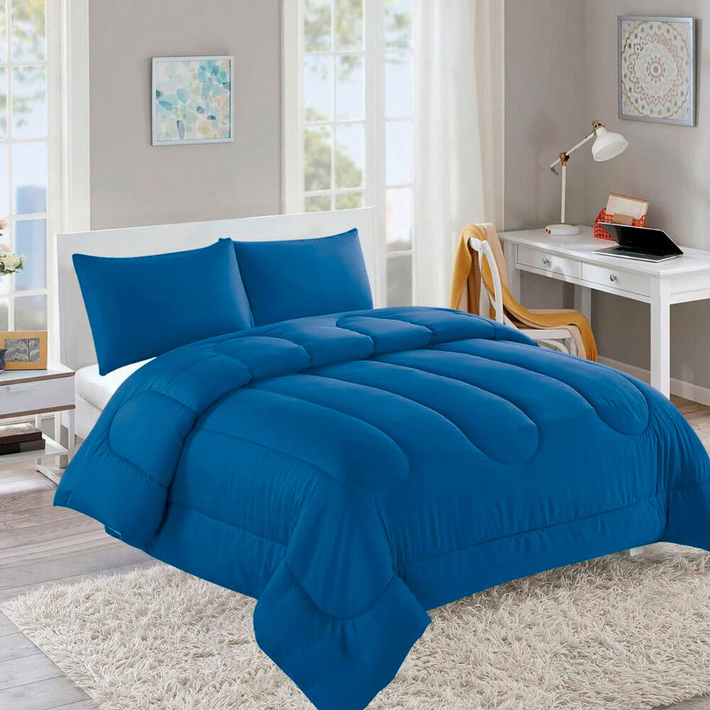 Plum&oacute;n Liso Colors 2 Plazas Azul image number 0.0