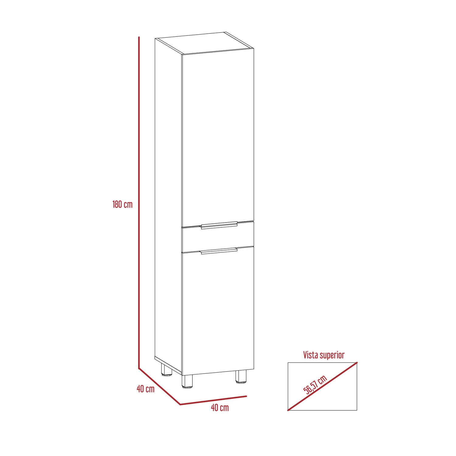 Mueble Alacena 2 Puertas 1 Cajon Fm-011c- Caf&eacute; Claro image number 9.0