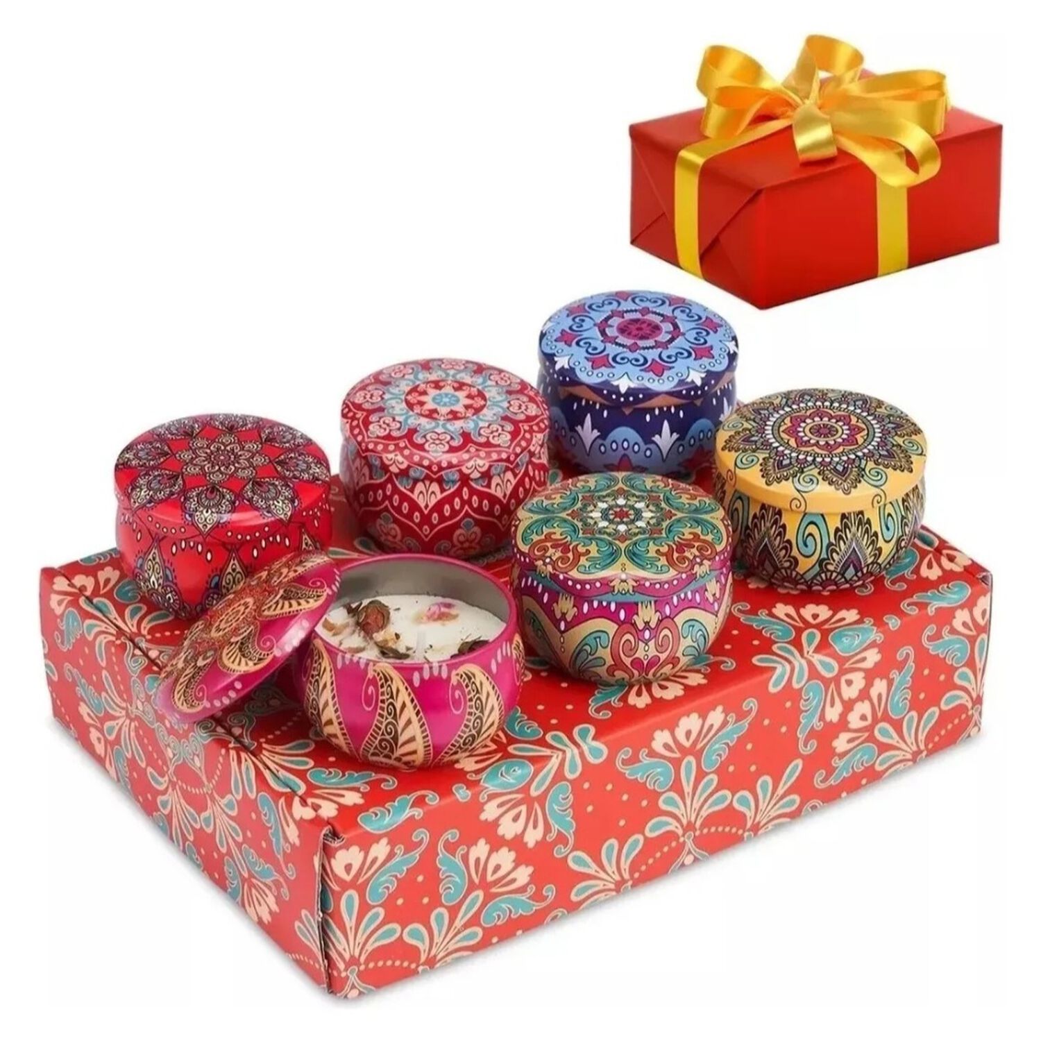 Pack De 6 Velas Arom&aacute;ticas Con P&eacute;talos image number 2.0
