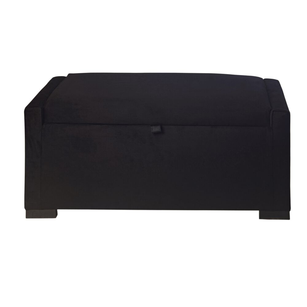 Banqueta Con Baúl Leyzy Negro Felpa 40x55x105 Cm Máxima Design image number 0.0
