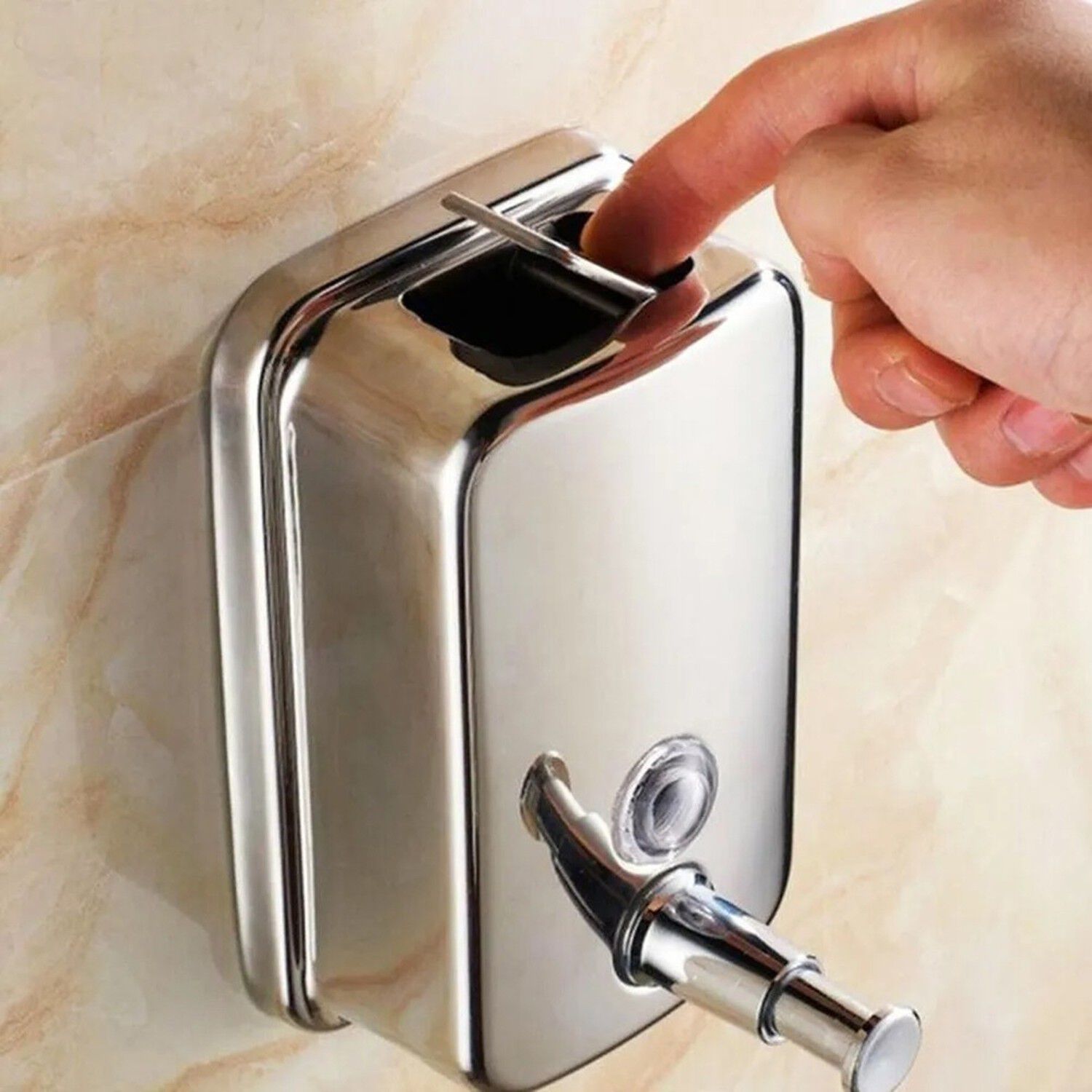 Dispensador Jab&oacute;n L&iacute;quido Acero Inoxidable 500ml Plateado image number 6.0