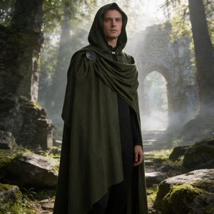 Disfraz Capa Con Capucha Medieval Con Broche Para Cosplay Halloween Y Teatro Unisex