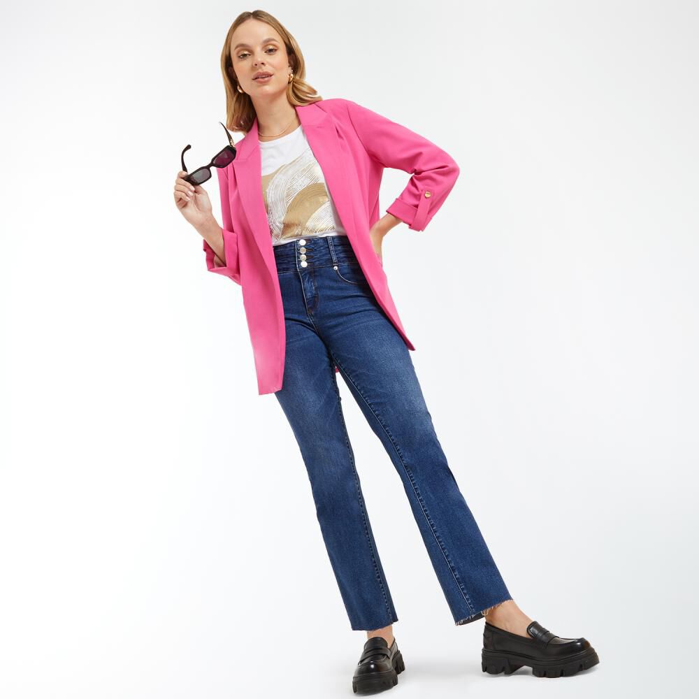 Blazer Color Oversize Cruzado Cuello Solapa Mujer Kimera image number 1.0