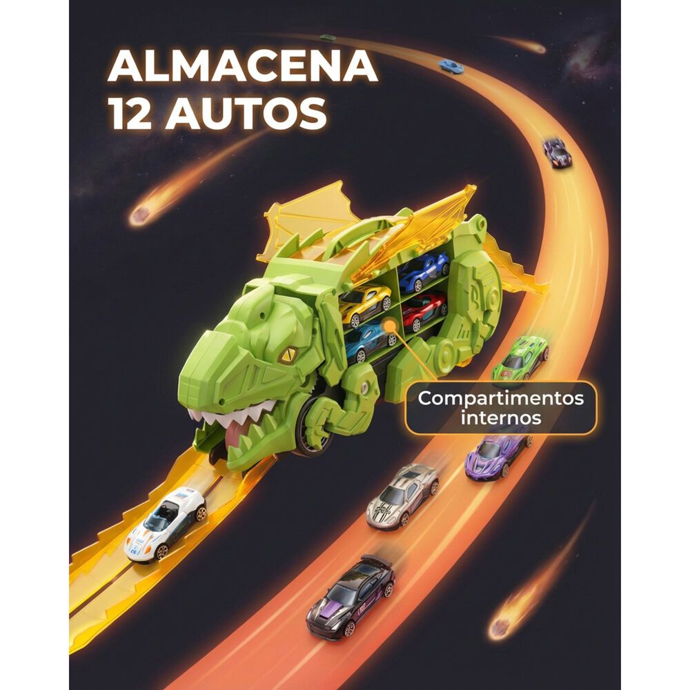 Juguete Dinosaurio Lanzador Autos 12 Para Ni&ntilde;os image number 4.0