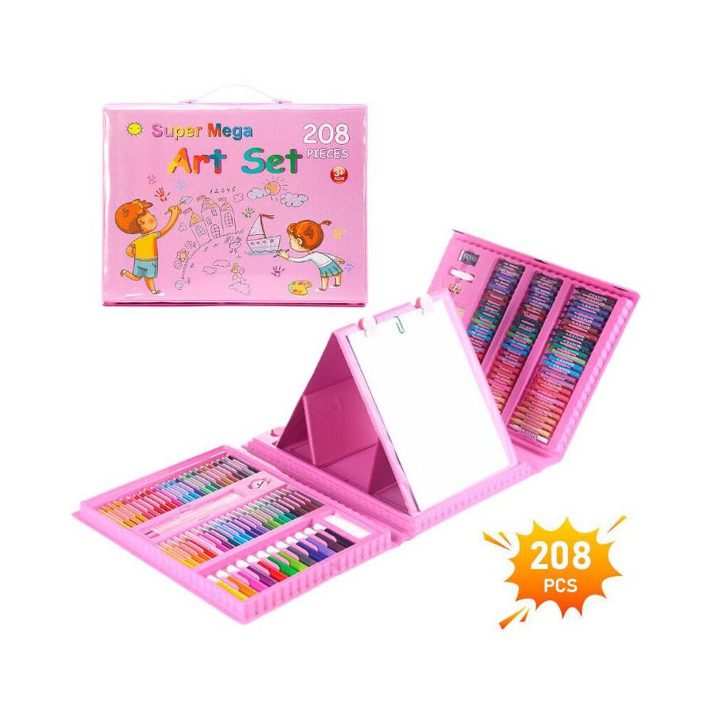 Set De Arte Y Dibujo Para Niños De 208piezas Rosado image number 0.0