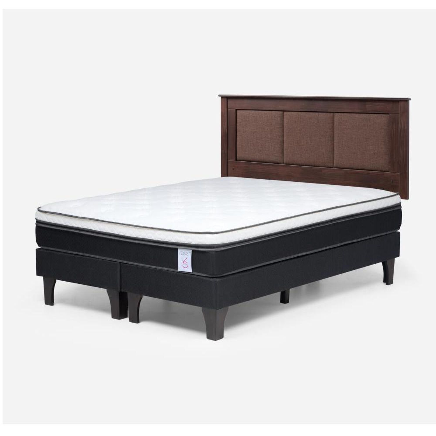 Cama Europea Rosen New Style 6 / 2 Plazas / Base Dividida + Respaldo image number 1.0