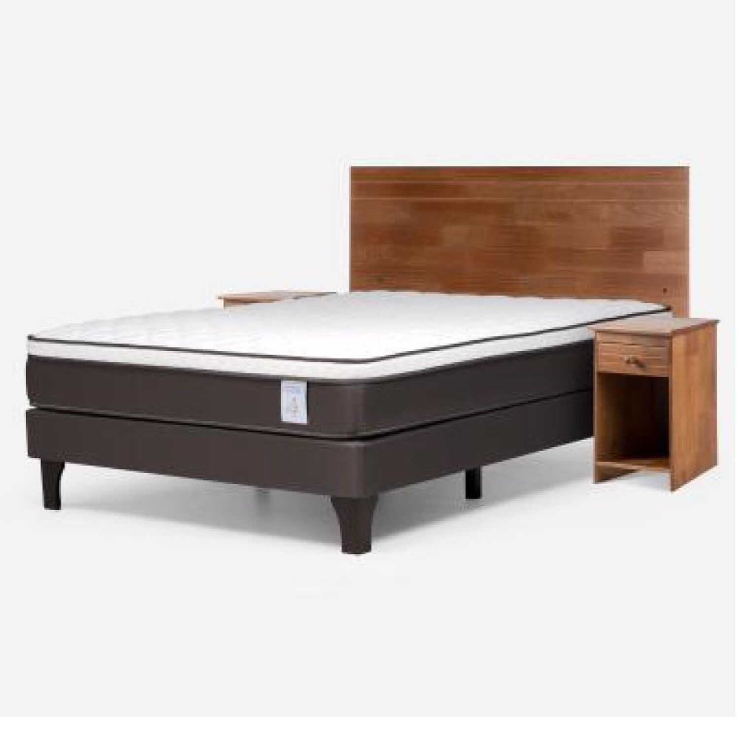 Cama Europea Rosen New Style 4 Plus / 2 Plazas / Base Normal + Set De Maderas Tabor Caramelo image number 9.0