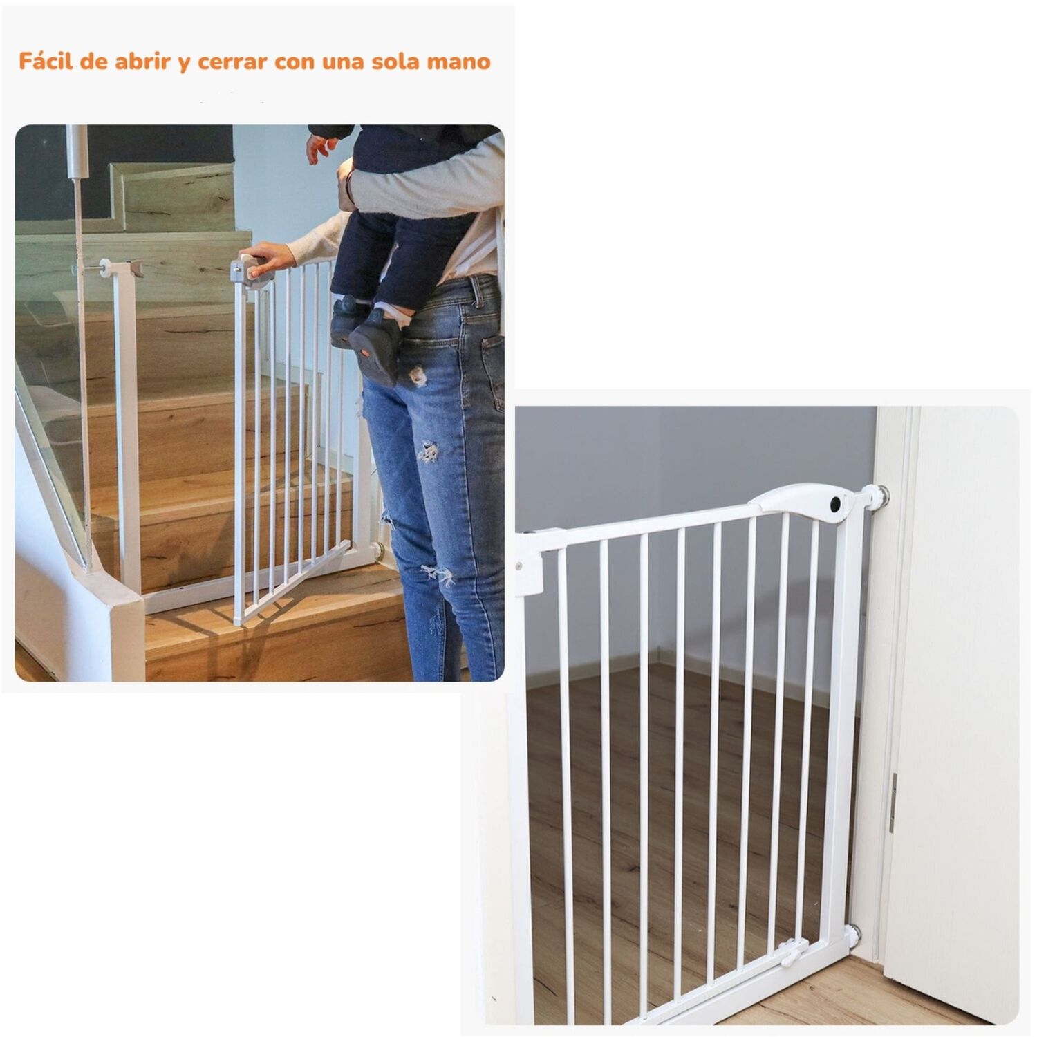 Puerta Seguridad Reja Expandible Beb&eacute; 77-102cm Lubabycas image number 5.0