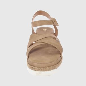 Sandalia Plataforma Khaki V&iacute;a Franca Art. 52111b31160khaki
