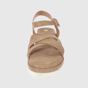 Sandalia Plataforma Khaki V&iacute;a Franca Art. 52111b31160khaki