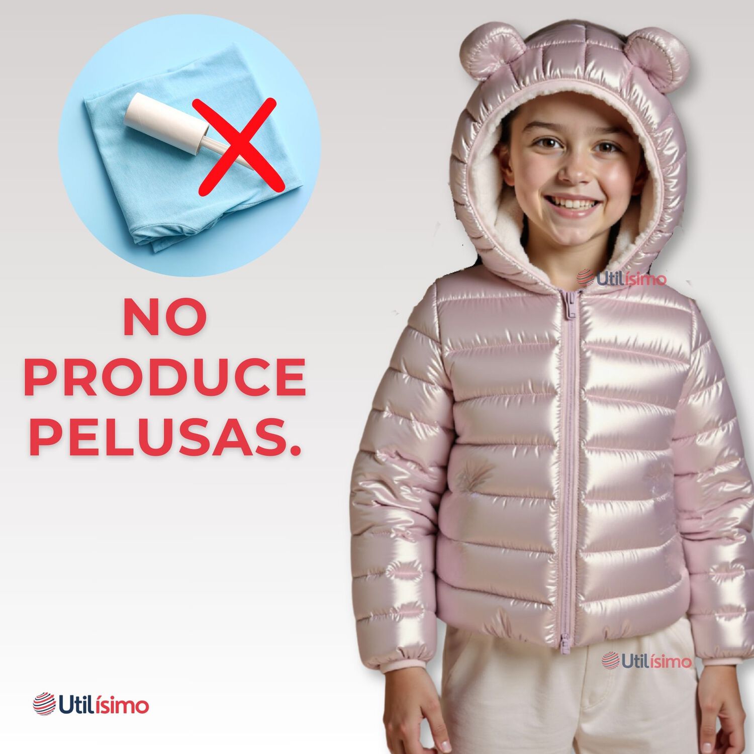 Parka Con Capucha Manga Larga Ni&ntilde;o Y Ni&ntilde;a Jump Kids Metallic Pink image number 5.0