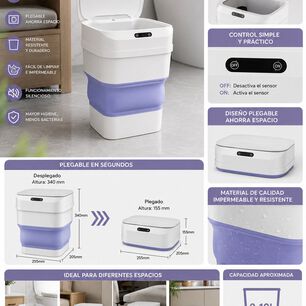 Papelero Basurero Con Automatico Con Sensor De Proximidad Color Azul
