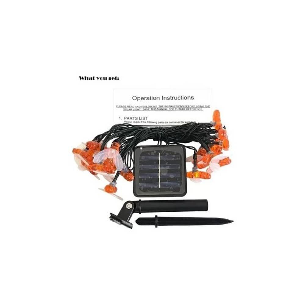 Cadena De Luces Solares De 30 Ledes Para Exterior Jard&iacute;n Luces Abeja image number 2.0