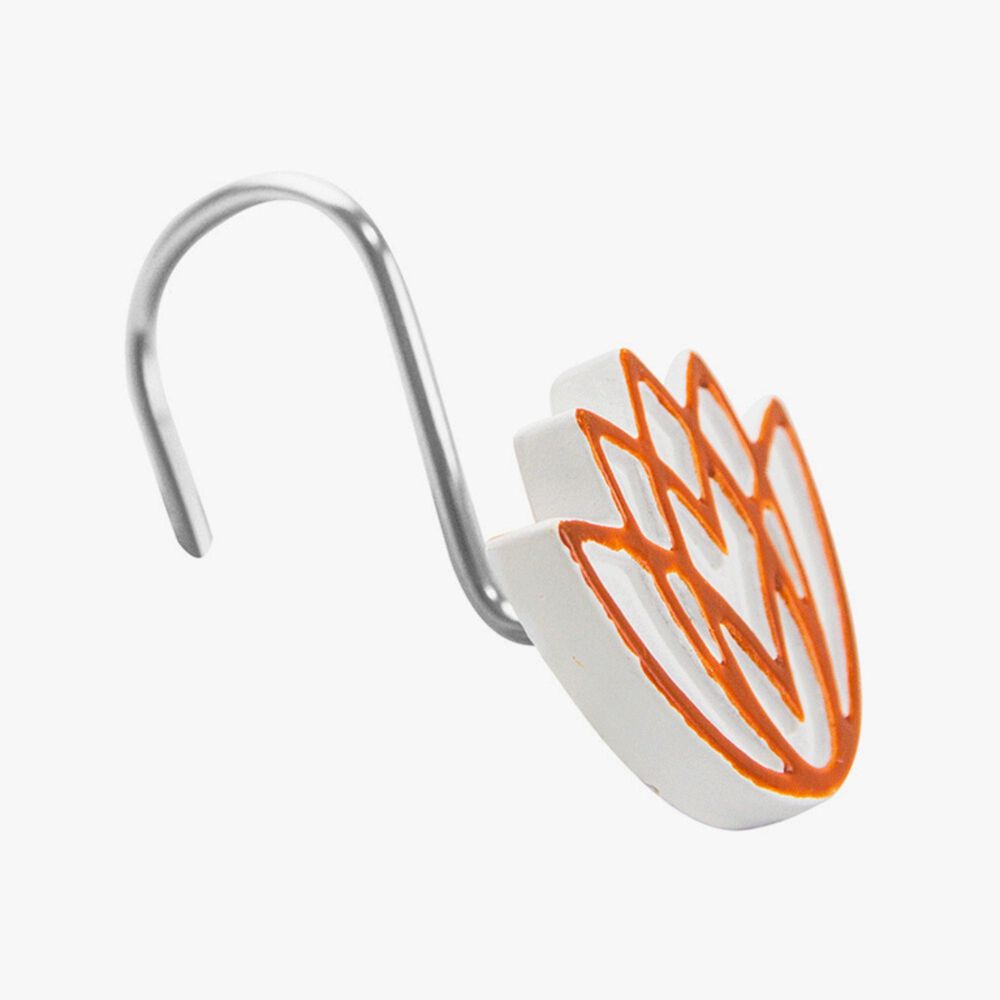 Cortina De Ba&ntilde;o 180x180 Impermeable + 12 Ganchos Loto Coral image number 4.0