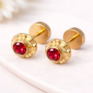 Aros Abridores Chat&oacute;n Circ&oacute;n 5mm N2 Oro 14k A Presi&oacute;n Beb&eacute; Ni&ntilde;a Primeros Aros