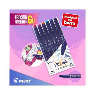 Set 6 Marcadores Borrables Con Tinta Termosensible Colores Negro Rojo Azul Verrosado Naranjo