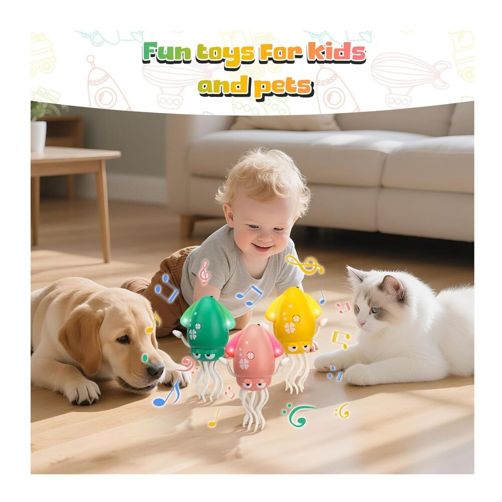 Pulpo Bailar&iacute;n Squid Toys Musical Con Luces Para Ni&ntilde;o Estimulador Color Verde image number 4.0